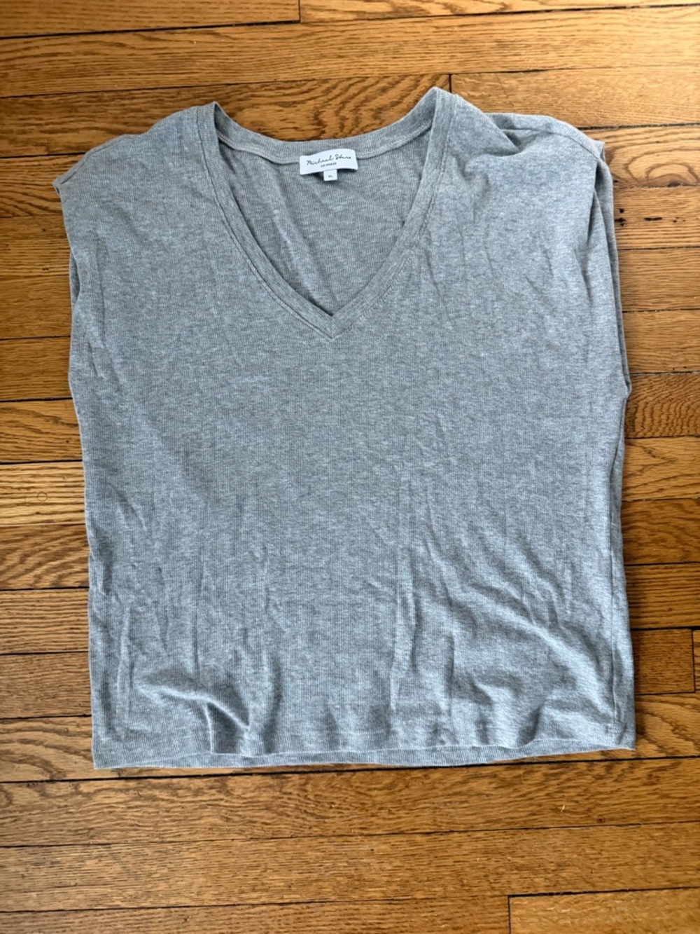 Michael Stars Gray V-Neck Women's Top - Size XL